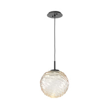 Load image into Gallery viewer, Gaia LED Pendant Light in Matte Black/Amber (Large).
