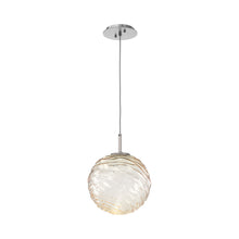 Load image into Gallery viewer, Gaia LED Pendant Light in Satin Nickel/Amber (Large).
