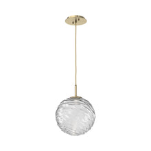 Load image into Gallery viewer, Gaia LED Pendant Light in Heritage Brass/Clear (Large).
