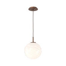 Load image into Gallery viewer, Gaia LED Pendant Light in Burnished Bronze/Opal White (Large).
