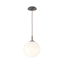 Load image into Gallery viewer, Gaia LED Pendant Light in Flat Bronze/Opal White (Large).
