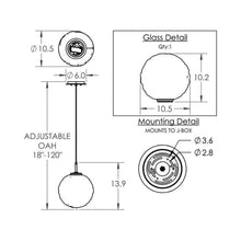 Load image into Gallery viewer, Gaia LED Pendant Light - line drawing.
