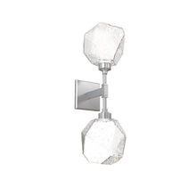 Load image into Gallery viewer, Gem LED Double Wall Light in Classic Silver/Clear Blown Glass.
