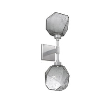 Load image into Gallery viewer, Gem LED Double Wall Light in Classic Silver/Smoke Blown Glass.
