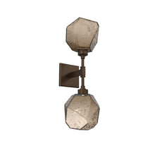 Load image into Gallery viewer, Gem LED Double Wall Light in Flat Bronze/Bronze Blown Glass.
