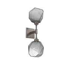 Load image into Gallery viewer, Gem LED Double Wall Light in Gunmetal/Translucent/Smoke Blown Glass.
