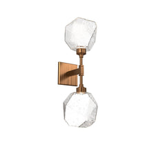 Load image into Gallery viewer, Gem LED Double Wall Light in Oil Rubbed Bronze/Translucent/Clear Blown Glass.
