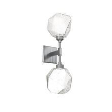 Load image into Gallery viewer, Gem LED Double Wall Light in Satin Nickel/Translucent/Clear Blown Glass.
