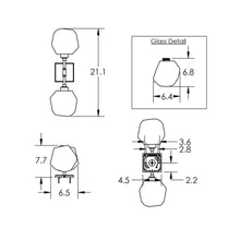 Load image into Gallery viewer, Gem LED Double Wall Light - line drawing.
