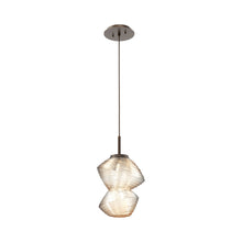 Load image into Gallery viewer, Mesa LED Pendant Light in Flat Bronze/Amber.
