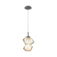 Load image into Gallery viewer, Mesa LED Pendant Light in Graphite/Amber.

