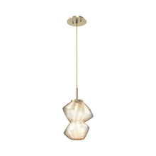 Load image into Gallery viewer, Mesa LED Pendant Light in Heritage Brass/Amber.
