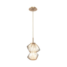 Load image into Gallery viewer, Mesa LED Pendant Light in Novel Brass/Amber.
