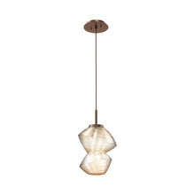 Load image into Gallery viewer, Mesa LED Pendant Light in Oil Rubbed Bronze/Amber.
