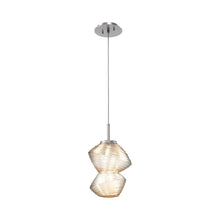 Load image into Gallery viewer, Mesa LED Pendant Light in Satin Nickel/Amber.

