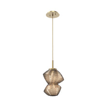 Load image into Gallery viewer, Mesa LED Pendant Light in Gilded Brass/Bronze.
