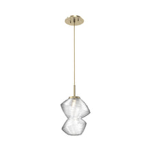 Load image into Gallery viewer, Mesa LED Pendant Light in Heritage Brass/Clear.
