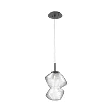 Load image into Gallery viewer, Mesa LED Pendant Light in Matte Black/Clear.
