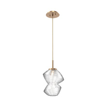 Load image into Gallery viewer, Mesa LED Pendant Light in Novel Brass/Clear.
