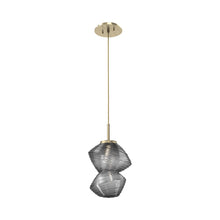Load image into Gallery viewer, Mesa LED Pendant Light in Heritage Brass/Smoke.
