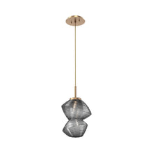Load image into Gallery viewer, Mesa LED Pendant Light in Novel Brass/Smoke.
