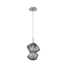 Load image into Gallery viewer, Mesa LED Pendant Light in Satin Nickel/Smoke.
