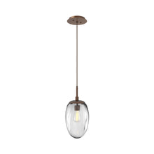 Load image into Gallery viewer, Meteo Pendant Light in Burnished Bronze/Clear (E26 Bulb Base).

