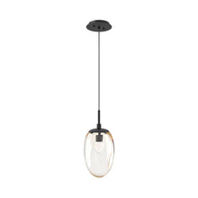 Load image into Gallery viewer, Meteo Pendant Light in Matte Black/Amber/Floret Crystal (LED).
