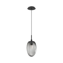 Load image into Gallery viewer, Meteo Pendant Light in Matte Black/Smoke/Floret Crystal (LED).
