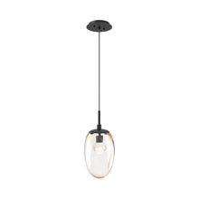 Load image into Gallery viewer, Meteo Pendant Light in Matte Black/Amber/Zircon Crystal (LED).
