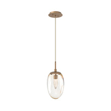 Load image into Gallery viewer, Meteo Pendant Light in Novel Brass/Amber/Geo Crystal (LED).
