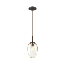 Load image into Gallery viewer, Meteo Pendant Light in Flat Bronze/Amber (E26 Bulb Base).
