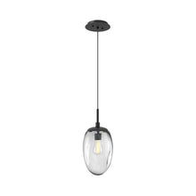 Load image into Gallery viewer, Meteo Pendant Light in Matte Black/Clear (E26 Bulb Base).
