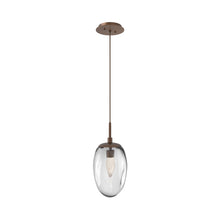 Load image into Gallery viewer, Meteo Pendant Light in Burnished Bronze/Clear/Geo Crystal (LED).
