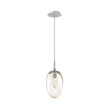 Load image into Gallery viewer, Meteo Pendant Light in Classic Silver/Amber/Geo Crystal (LED).
