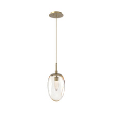 Load image into Gallery viewer, Meteo Pendant Light in Gilded Brass/Amber/Geo Crystal (LED).
