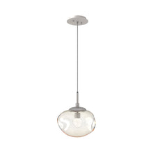 Load image into Gallery viewer, Nova LED Pendant Light in Beige Silver/Amber/Floret Crystal.
