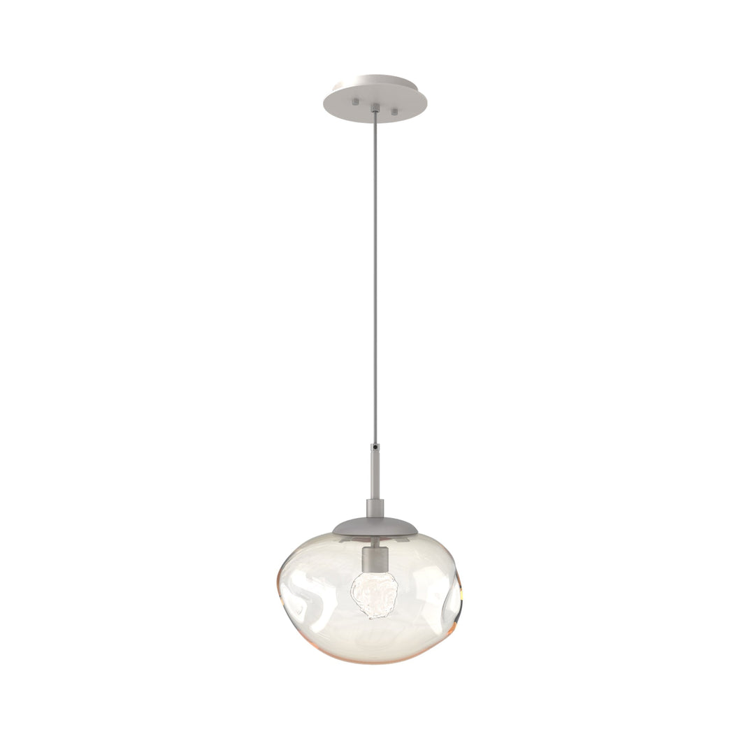 Nova LED Pendant Light in Beige Silver/Amber/Floret Crystal.