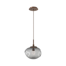 Load image into Gallery viewer, Nova LED Pendant Light in Burnished Bronze/Smoke/Floret Crystal.
