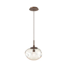 Load image into Gallery viewer, Nova LED Pendant Light in Burnished Bronze/Amber/Zircon Crystal.
