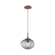 Load image into Gallery viewer, Nova LED Pendant Light in Burnished Bronze/Smoke/Zircon Crystal.
