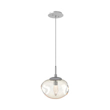 Load image into Gallery viewer, Nova LED Pendant Light in Classic Silver/Amber/Geo Crystal.
