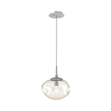 Load image into Gallery viewer, Nova LED Pendant Light in Classic Silver/Amber/Zircon Crystal.
