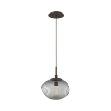 Load image into Gallery viewer, Nova LED Pendant Light in Flat Bronze/Smoke/Geo Crystal.
