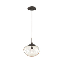 Load image into Gallery viewer, Nova LED Pendant Light in Flat Bronze/Amber/Zircon Crystal.
