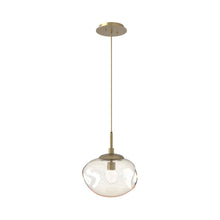 Load image into Gallery viewer, Nova LED Pendant Light in Gilded Brass/Amber/Floret Crystal.
