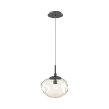 Load image into Gallery viewer, Nova LED Pendant Light in Graphite/Amber/Floret Crystal.
