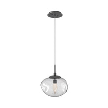 Load image into Gallery viewer, Nova LED Pendant Light in Graphite/Clear/Geo Crystal.
