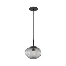 Load image into Gallery viewer, Nova LED Pendant Light in Matte Black/Smoke/Floret Crystal.
