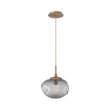 Load image into Gallery viewer, Nova LED Pendant Light in Novel Brass/Smoke/Floret Crystal.
